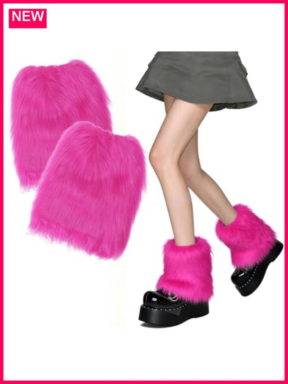 Faux Fur Fuzzy Leg Warmers Boot Covers Women Warm Fluffy